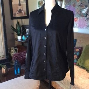 Coldwater Creek Black Cotton Blouse